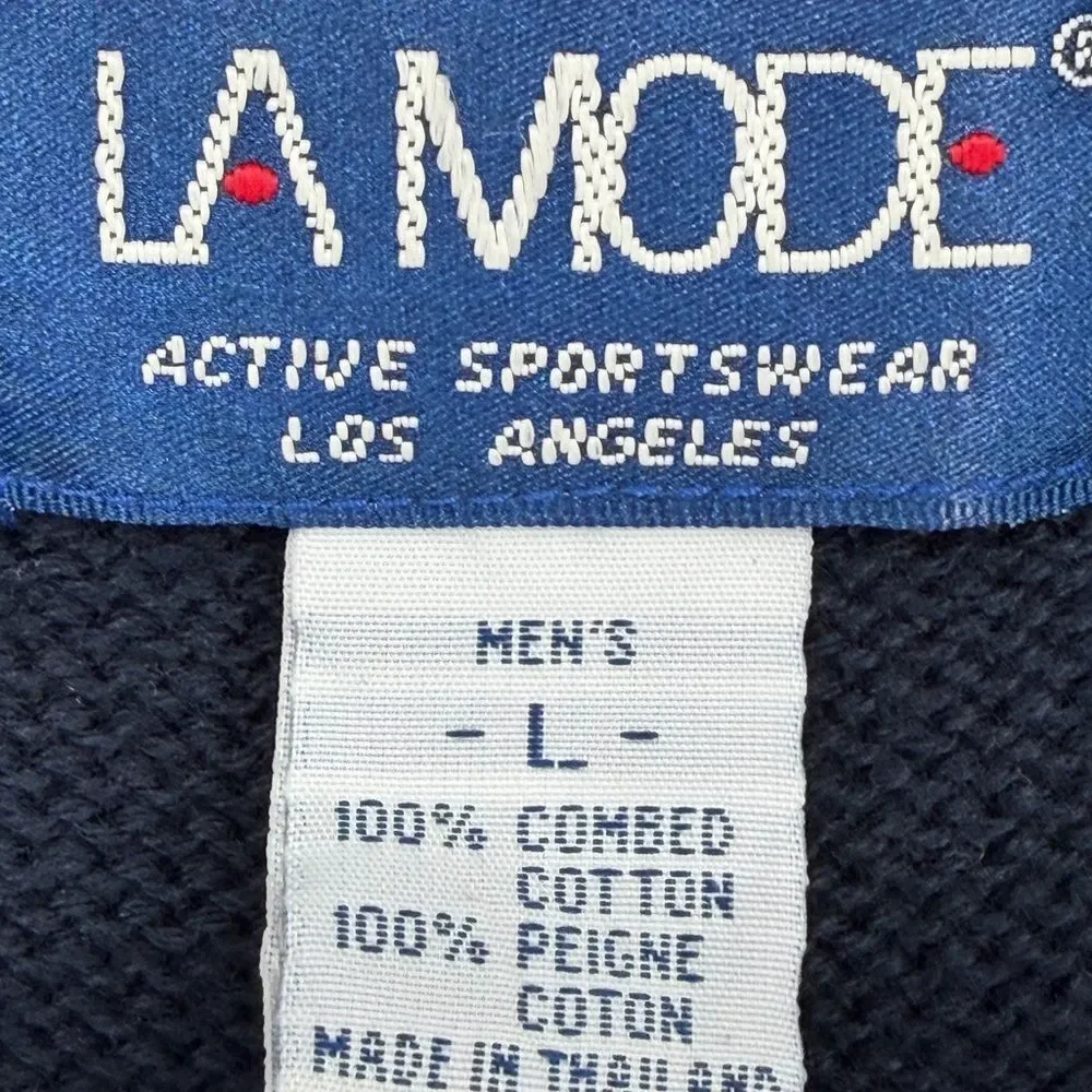 La Mode Men’s Finlandia Embroidered Navy Knit Vest L